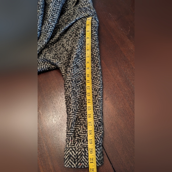 Vintage Bert Newman Petite Herringbone Tweed Coat Size 2 Petite Est. 1980s - Picture 12 of 16